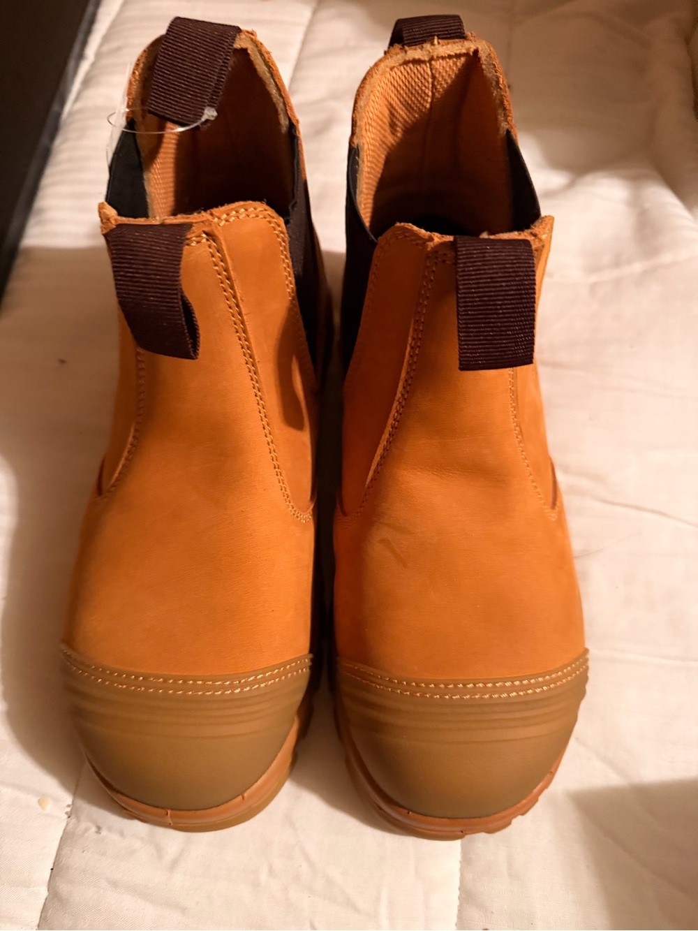 Women  Chelsea Work Boots in Tan